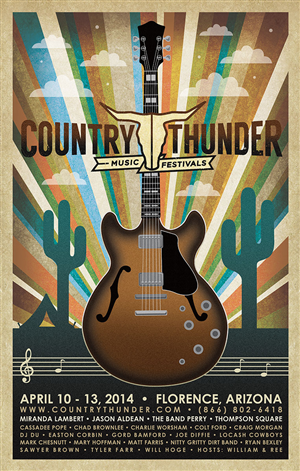 Country Thunder Arizona 2014 Poster | Poster Design by Roadside Arts