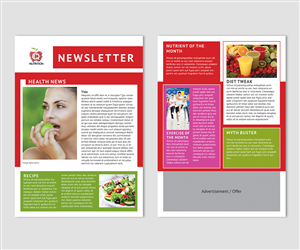 Monthly Newsletter Design template required for Health Business | Newsletter Design by Ellie Afonso