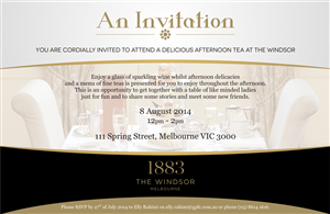 Afternoon Tea at The Windsor | Invitation Design by Budzee