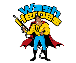 Wash Heroes - Pressure washing company - Corporate mascot | Illustration Design by Graphicsexpert