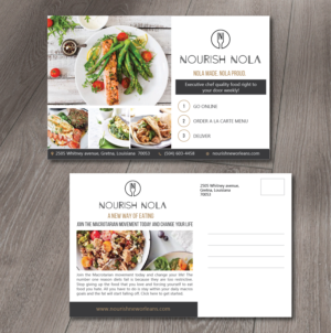 Nourish NOLA post card / handouts for customers | Card Design by alex989