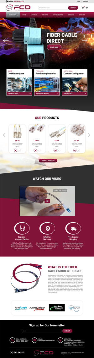 FiberCablesDirect full website re-design | Web Design by MAHABA