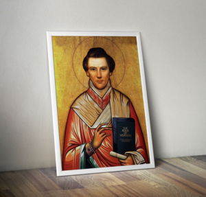 Joseph Smith Rendered in the Style of a Medieval Religious Icon | Art Design by Wally_F