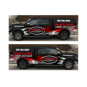 Vehicle Wrap on a Black F-150 4 Door Truck | Car Wrap Design by monstersox