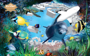 Wall Design for an indoor waterpark - underwater SeaScape | Graphic Design by Imazing