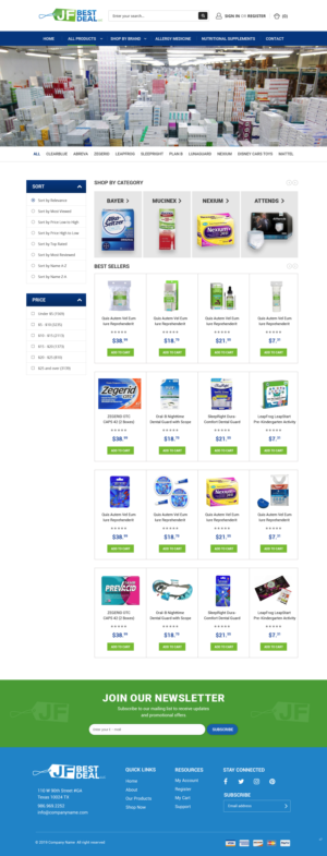 Online retail store selling a multitude of product categories needs a BigCommerce website | BigCommerce Design by pb