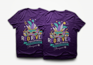 Red River Classic Volleyball Tournament, Tshirt Design (Mardi Gras style design) | T-shirt Design by Ena
