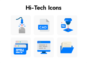 6-8  hi-tech look icons for B2B website | Icon Design by Halo Abdur