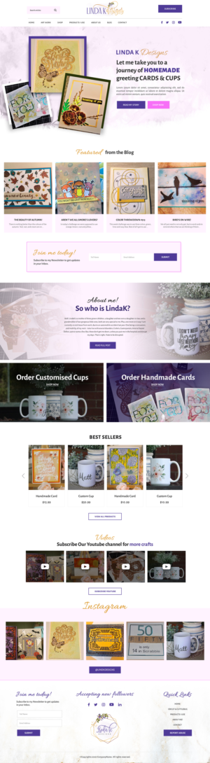 Shopify Store for LindaK Designs | Shopify Design by DesignerNoor